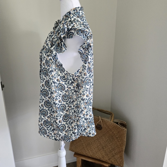 J. Crew Womens Large Ruffle Sleeve Blouse - Picture 3 of 11